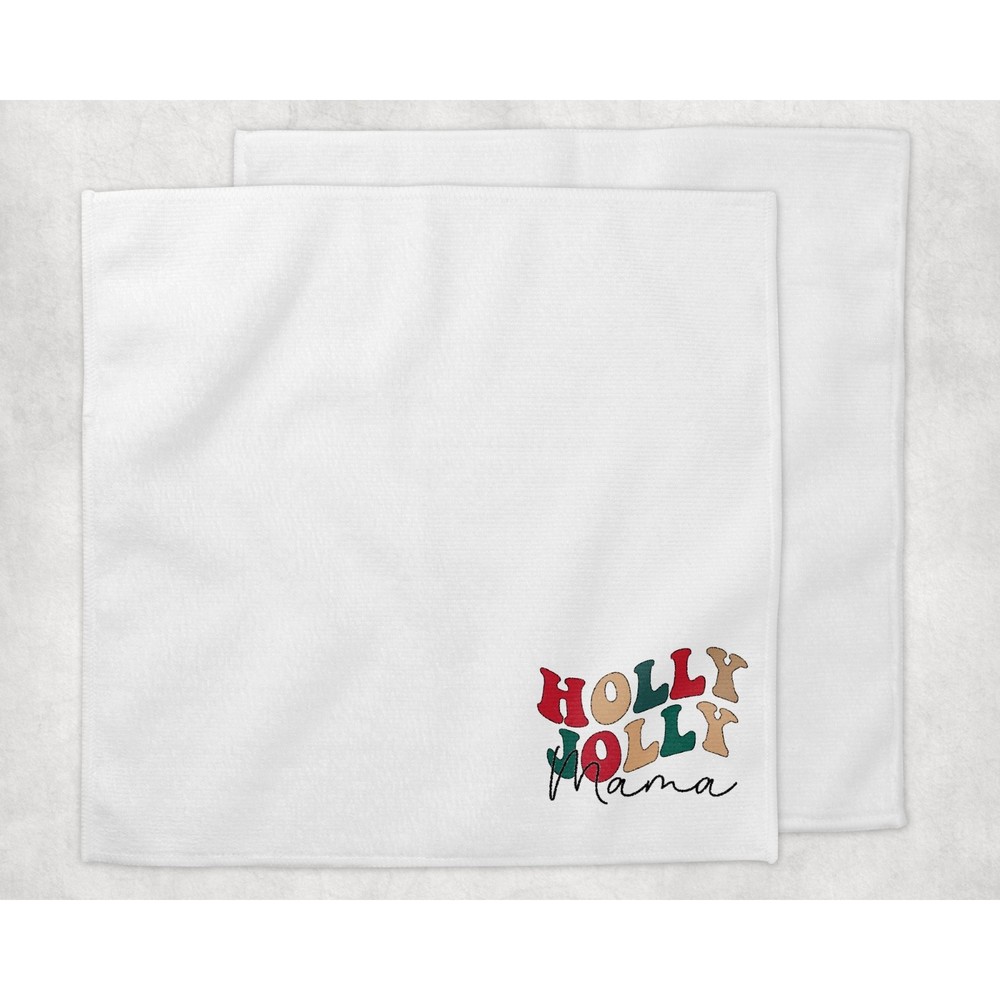Holly Jolly Mama Funny Christmas Hand Towel